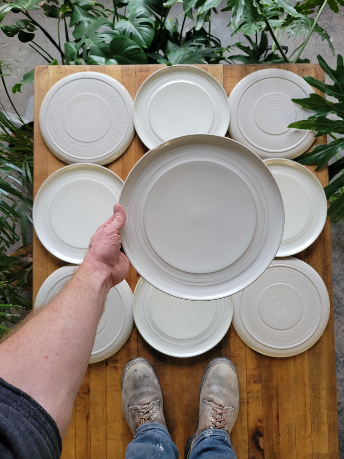 12&quot; Ridge Framed Entree plate - Connor McGinn Studios