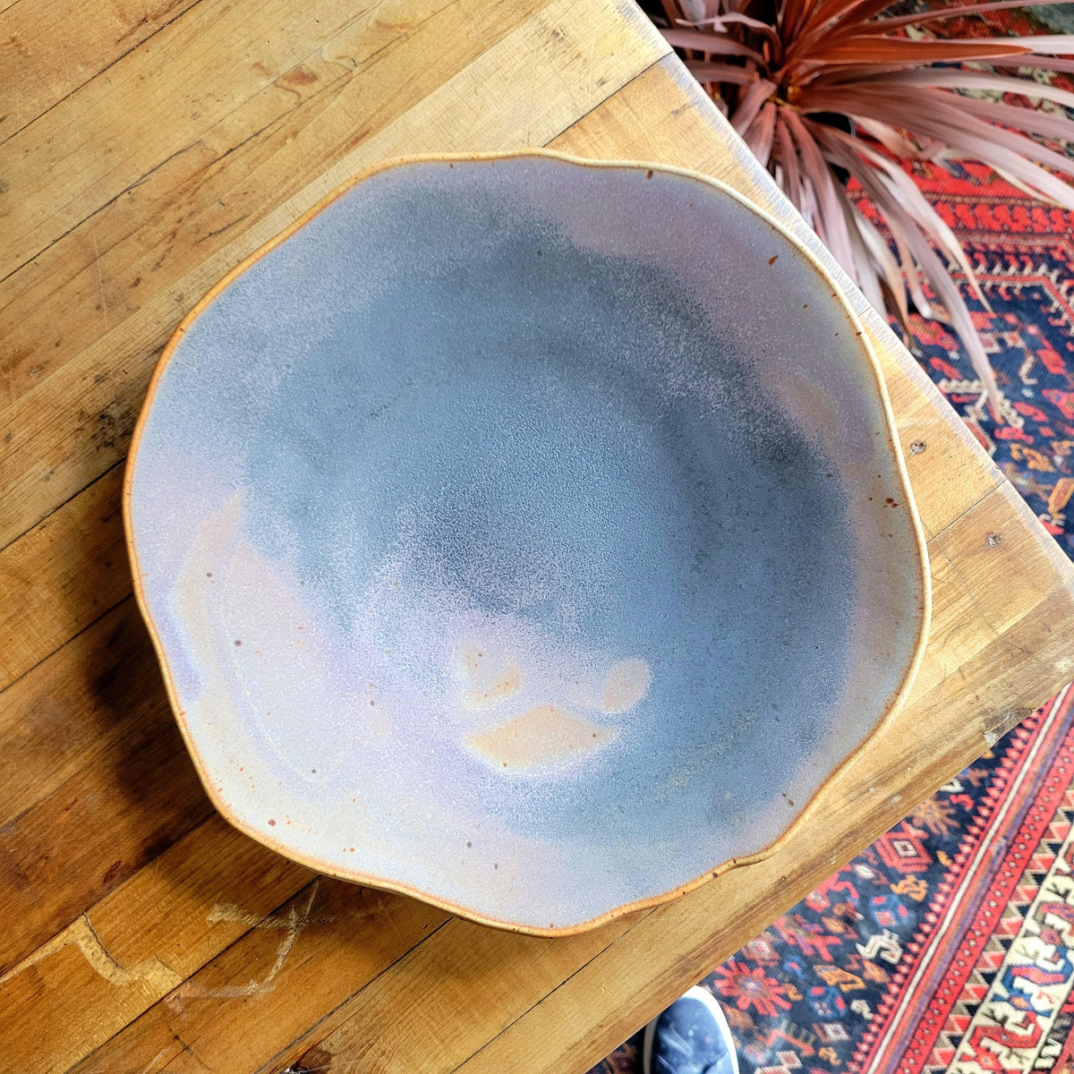 Round-ish Serving Platter- Stoneware - Connor McGinn Studios