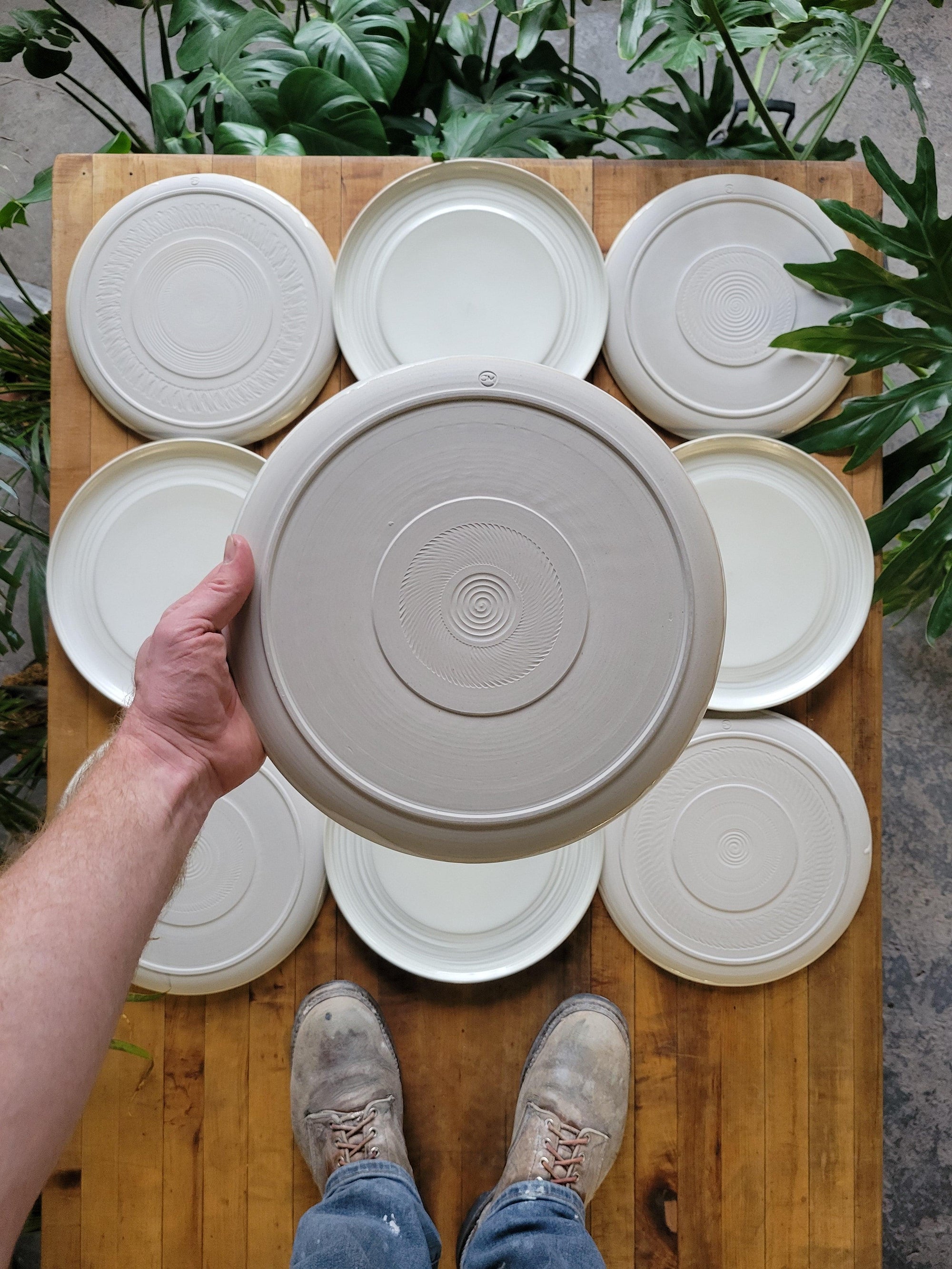 12" Ridge Framed Entree plate - Connor McGinn Studios