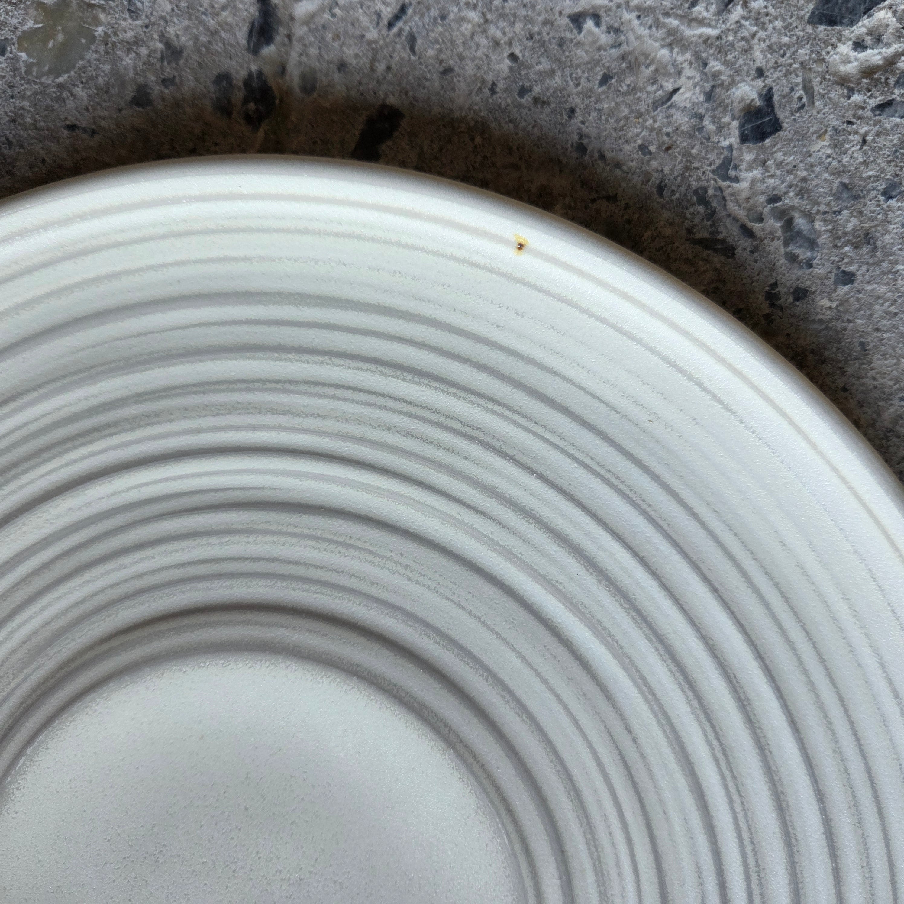 12" Sexy Plate (4" Center) — Hospitality Overstock Set of 7 (Meringue)