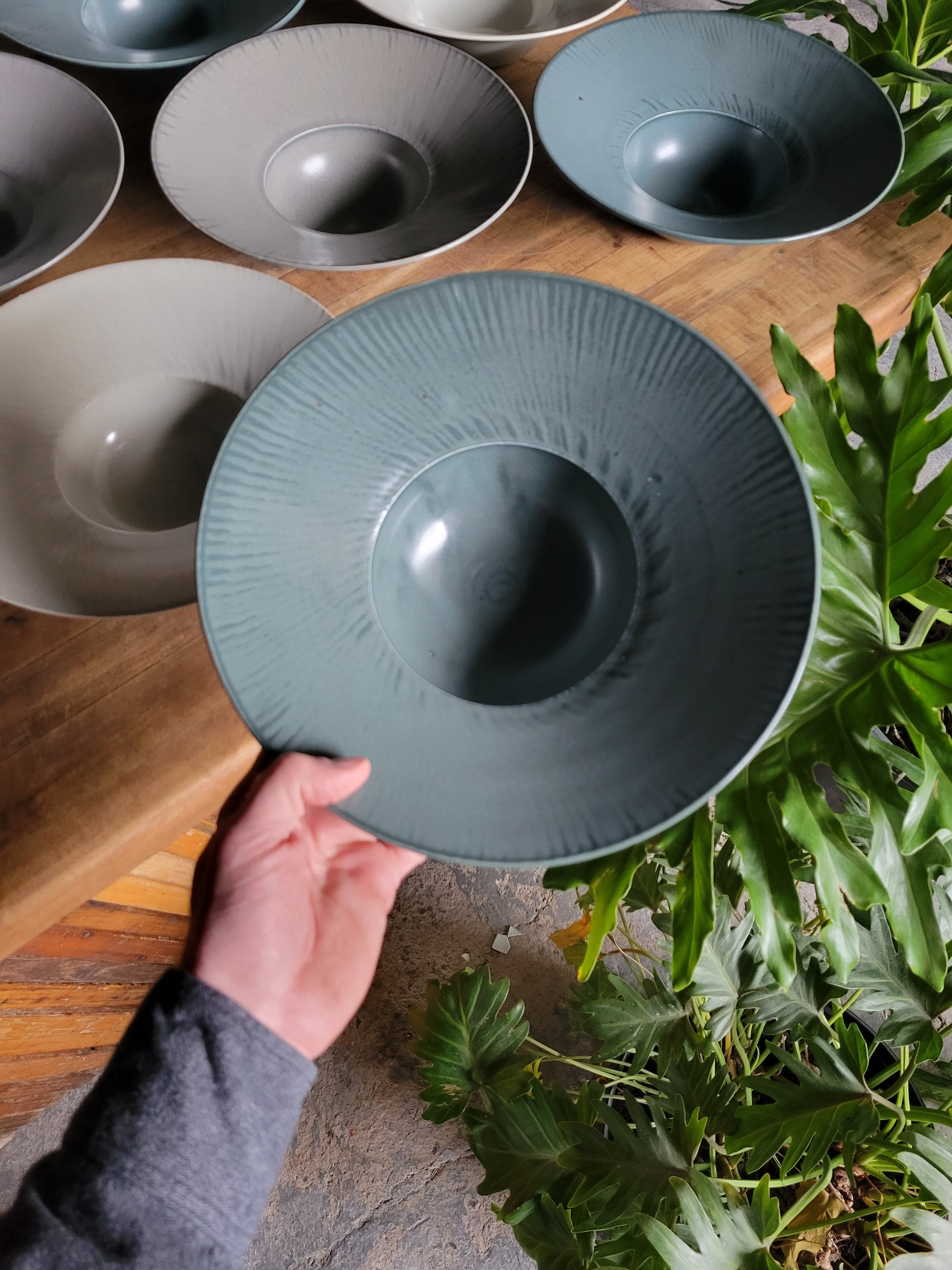 11" Flared Bowl with ridges - Connor McGinn Studios